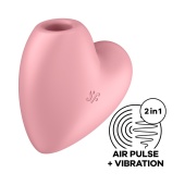 Cutie Heart pink двухсторонний вакуум-волновой вибростимулятор, розовый 