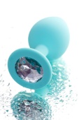 Анальная втулка ToDo by Toyfa Brilliant, силикон, голубая, 8 см, Ø 3 см, 50 г 