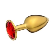 Анальный стимулятор со стразом, золото,d 2,8 мм 